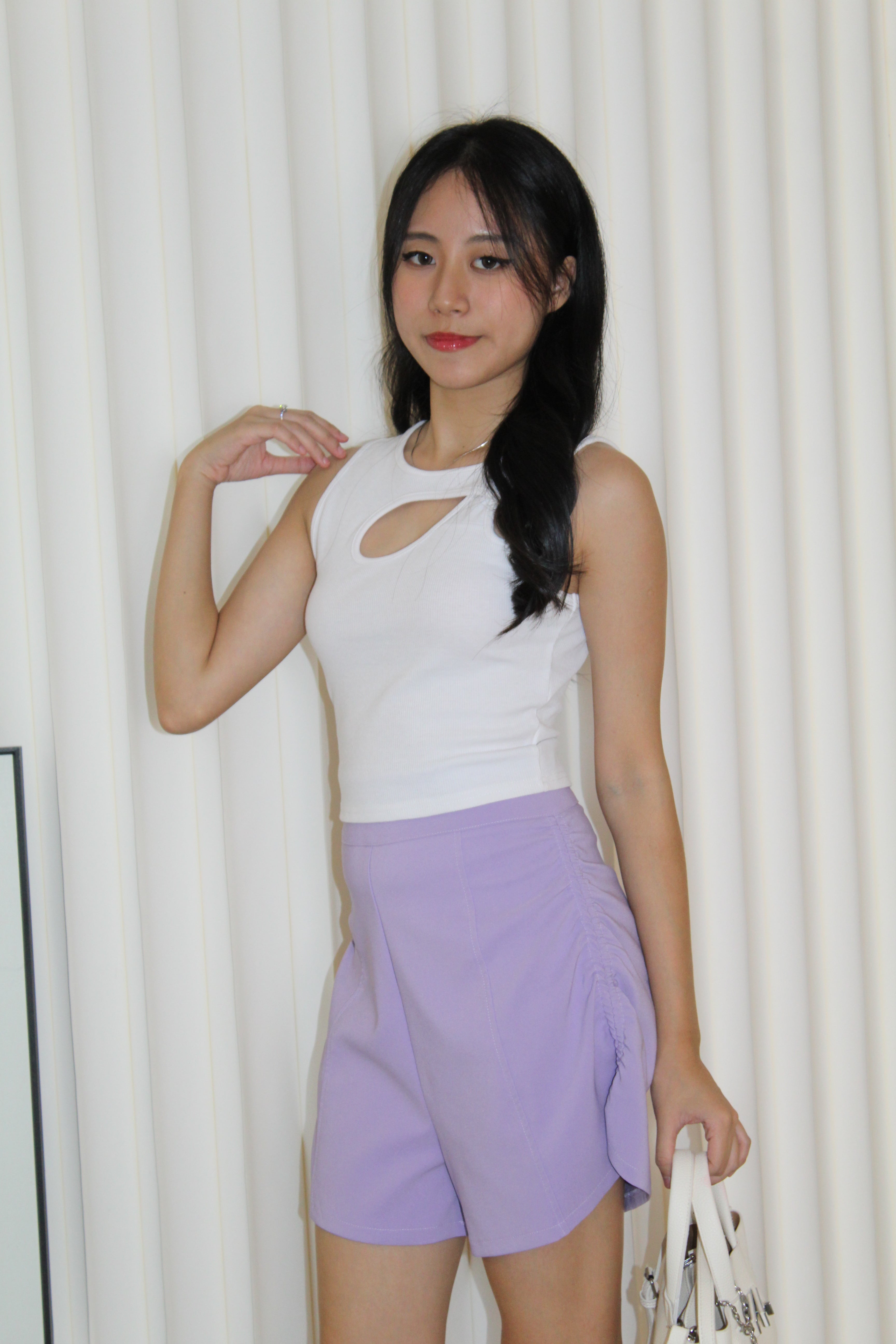 Lilian High Waisted Shorts (Lilac)