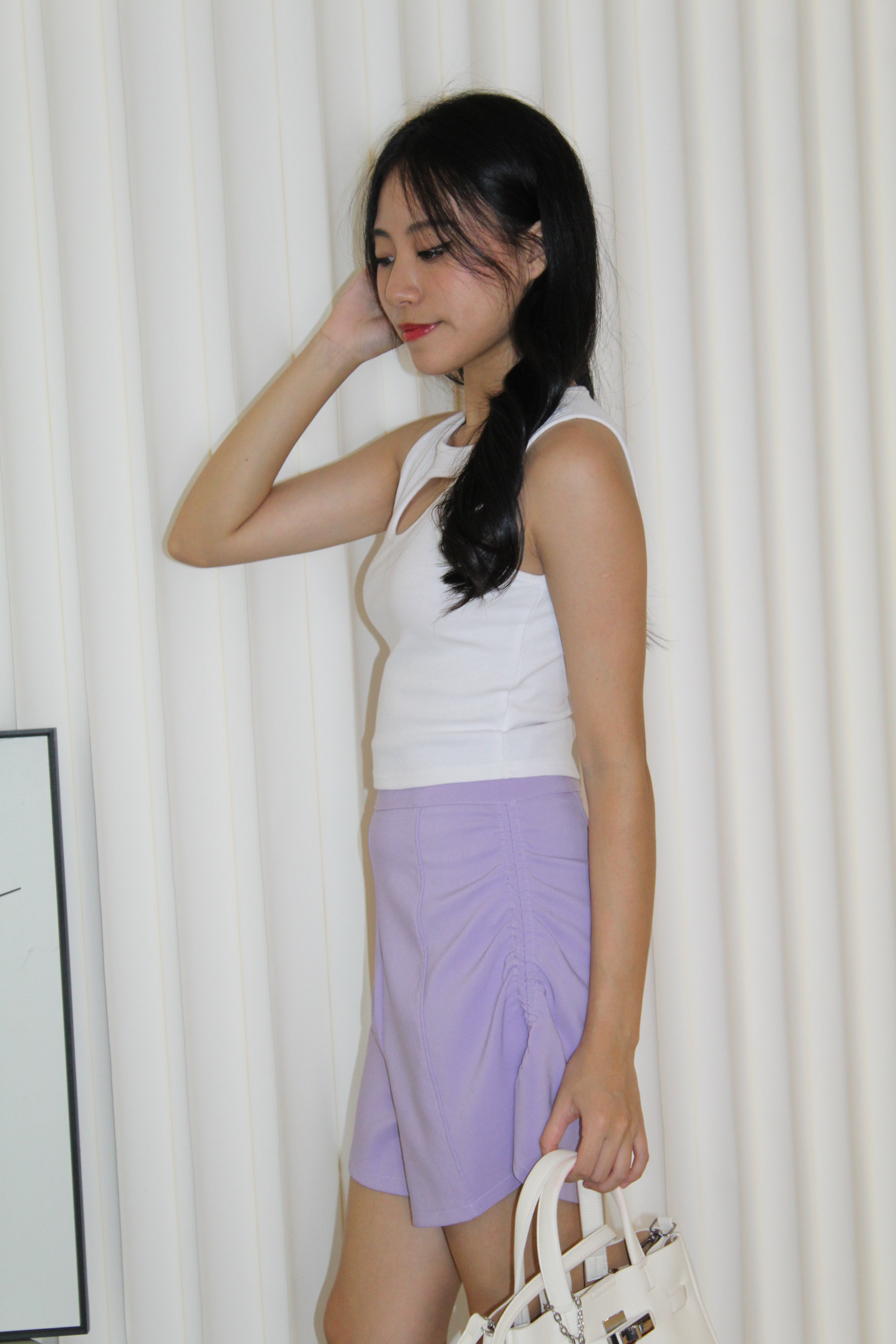 Lilian High Waisted Shorts (Lilac)