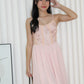 Attiya Floral Chiffon Midi Dress (Pink)