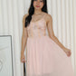 Attiya Floral Chiffon Midi Dress (Pink)