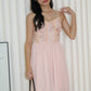 Attiya Floral Chiffon Midi Dress (Pink)