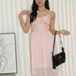 Attiya Floral Chiffon Midi Dress (Pink)