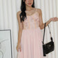 Attiya Floral Chiffon Midi Dress (Pink)