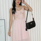 Attiya Floral Chiffon Midi Dress (Pink)