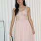 Attiya Floral Chiffon Midi Dress (Pink)