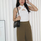 Raelynn Knit Cross Top (White)