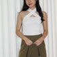 Raelynn Knit Cross Top (White)
