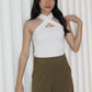 Raelynn Knit Cross Top (White)