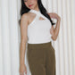 Raelynn Knit Cross Top (White)