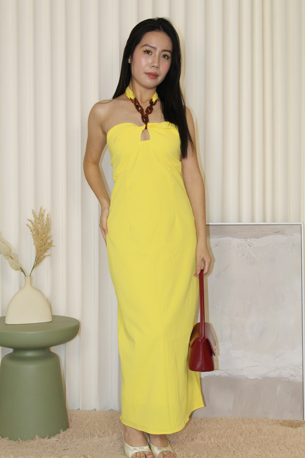 Natalia Halter Maxi Dress (Yellow)