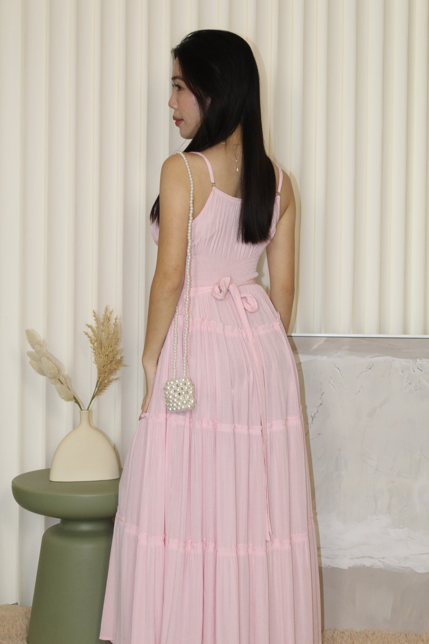 Regina Layered Midaxi Dress (Pink)