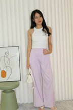Lainey Chiffon Straight Pants (Lilac)