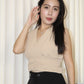Adele V-neck Top (Khaki)