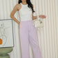 Lainey Chiffon Straight Pants (Lilac)