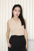 Adele V-neck Top (Khaki)