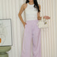 Lainey Chiffon Straight Pants (Lilac)