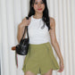 Alaiya Ruffle Shorts (Green)