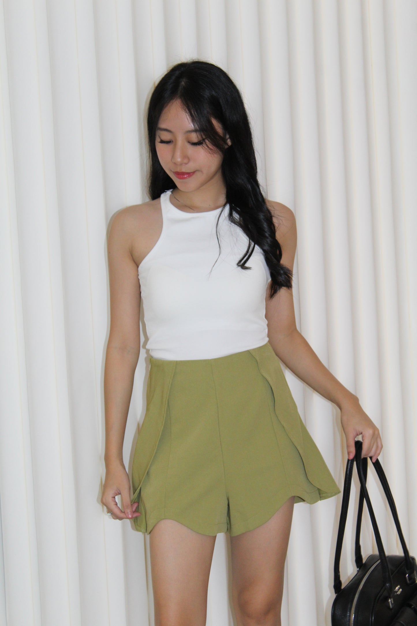 Alaiya Ruffle Shorts (Green)