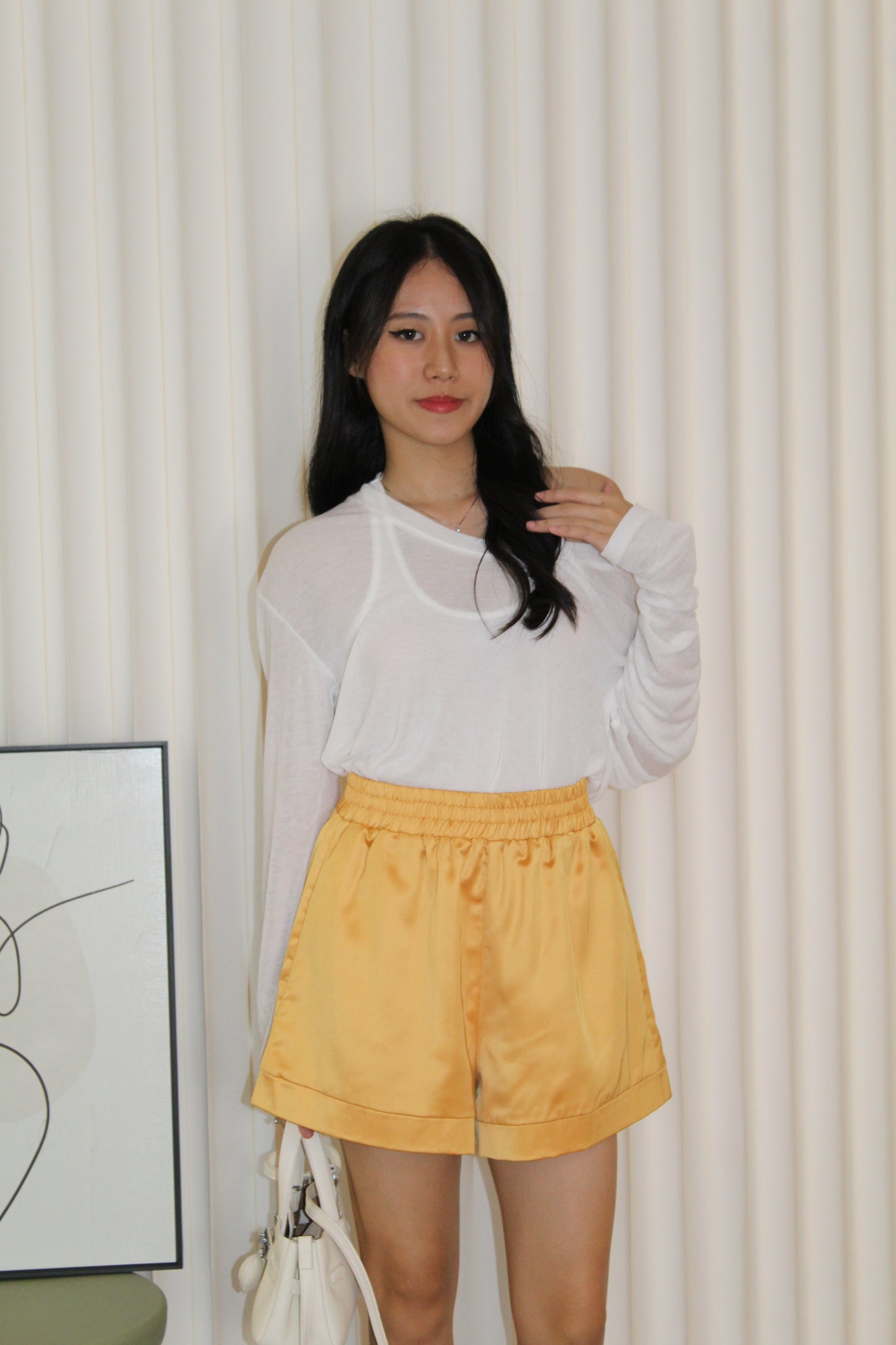 Tang Satin Shorts (Yellow)