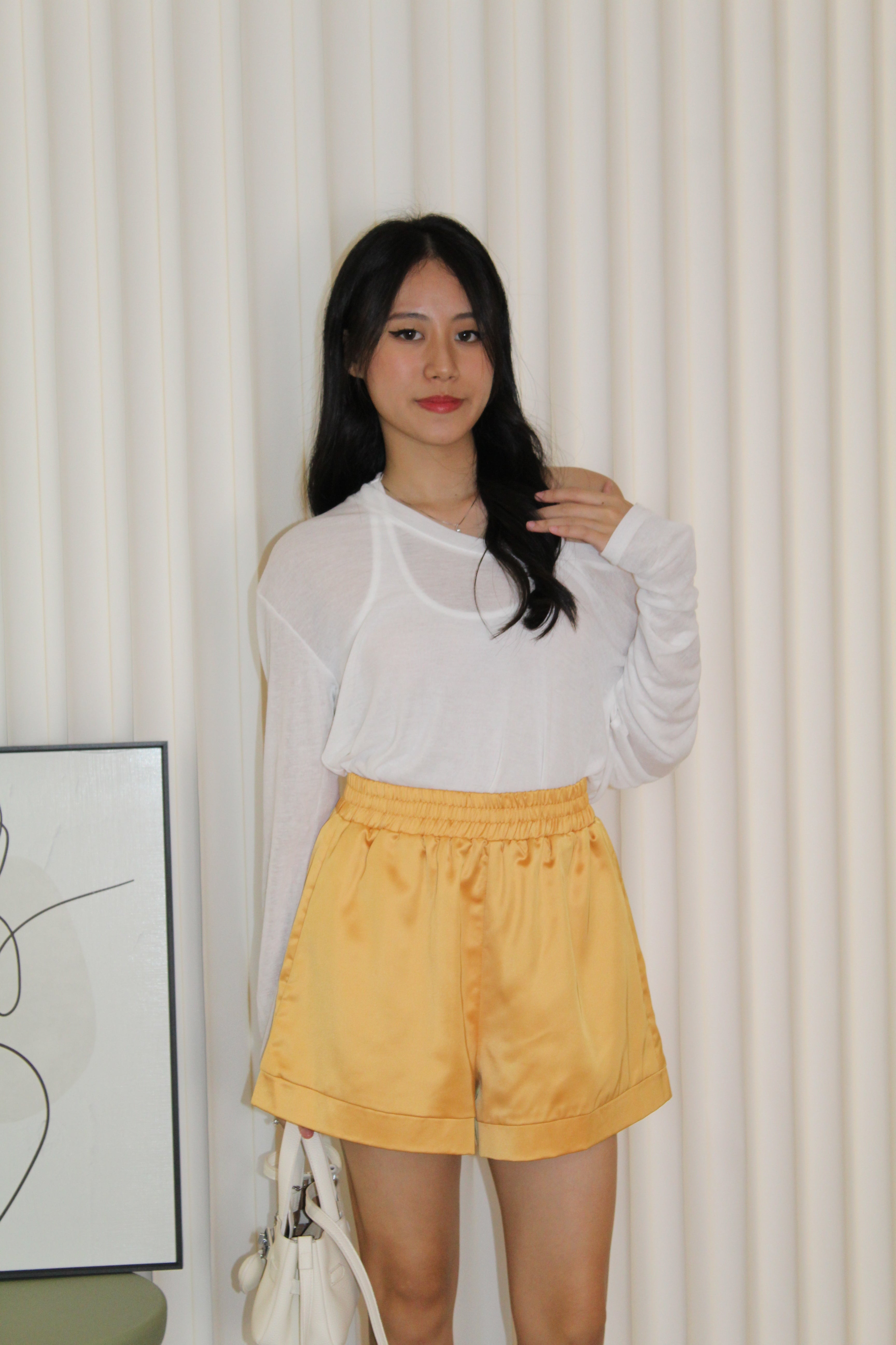 Tang Satin Shorts (Yellow)