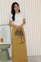 Chammer Cotton Maxi Skirt (Brown)