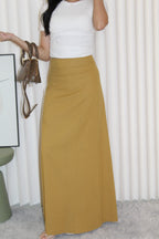 Chammer Cotton Maxi Skirt (Brown)