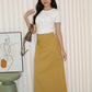 Chammer Cotton Maxi Skirt (Brown)