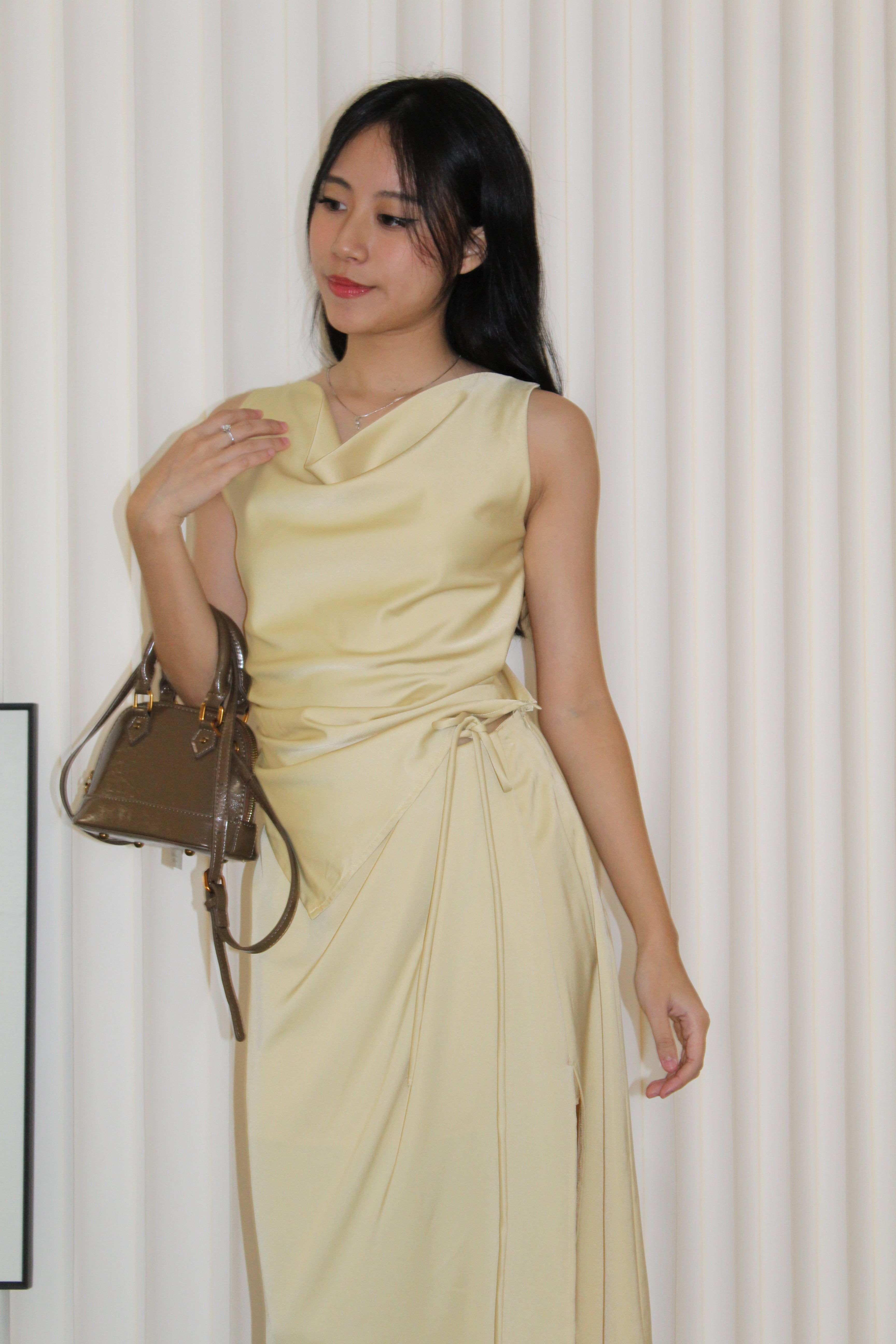 Wanetta Satin Skirt (Yellow)