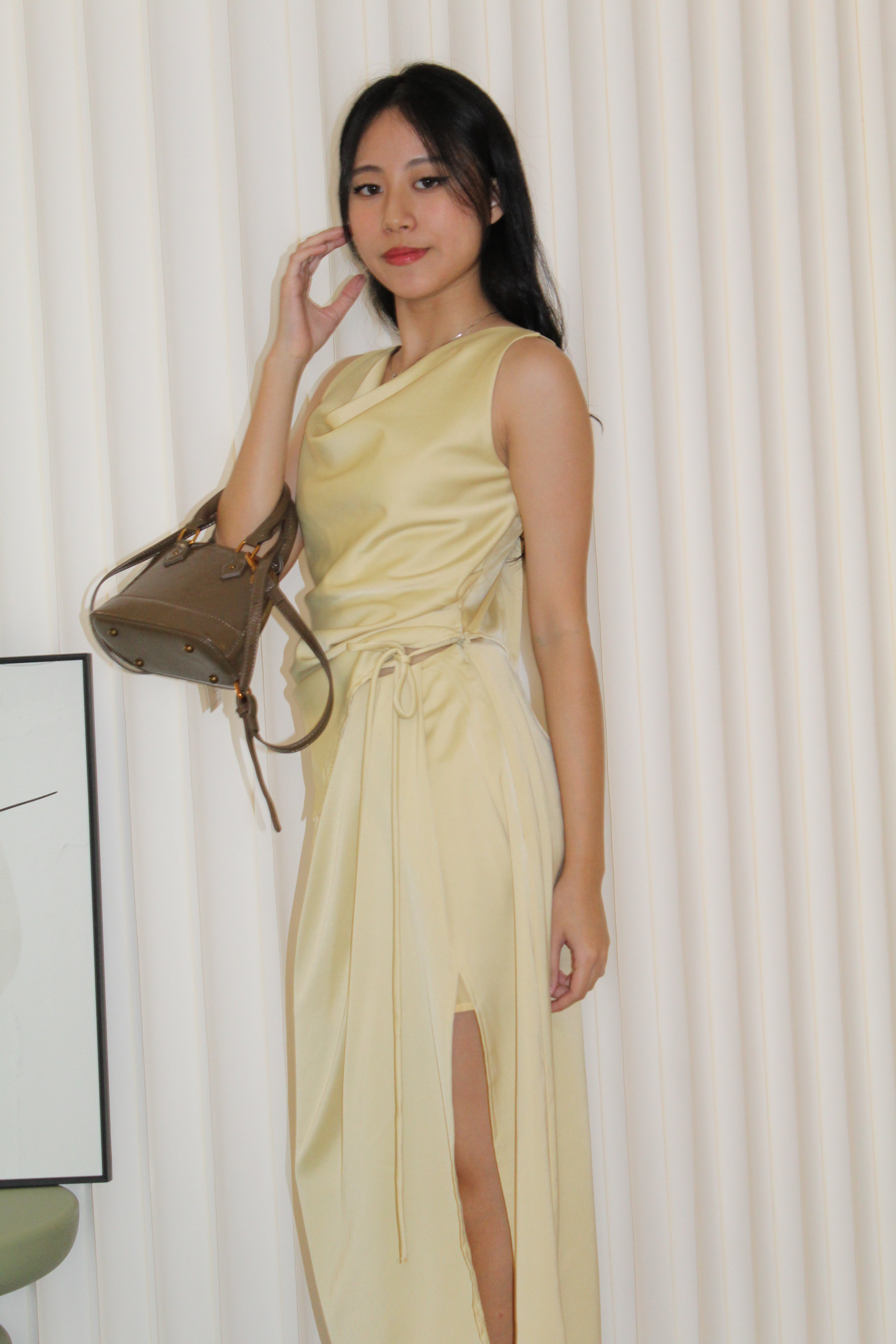 Wanetta Satin Skirt (Yellow)