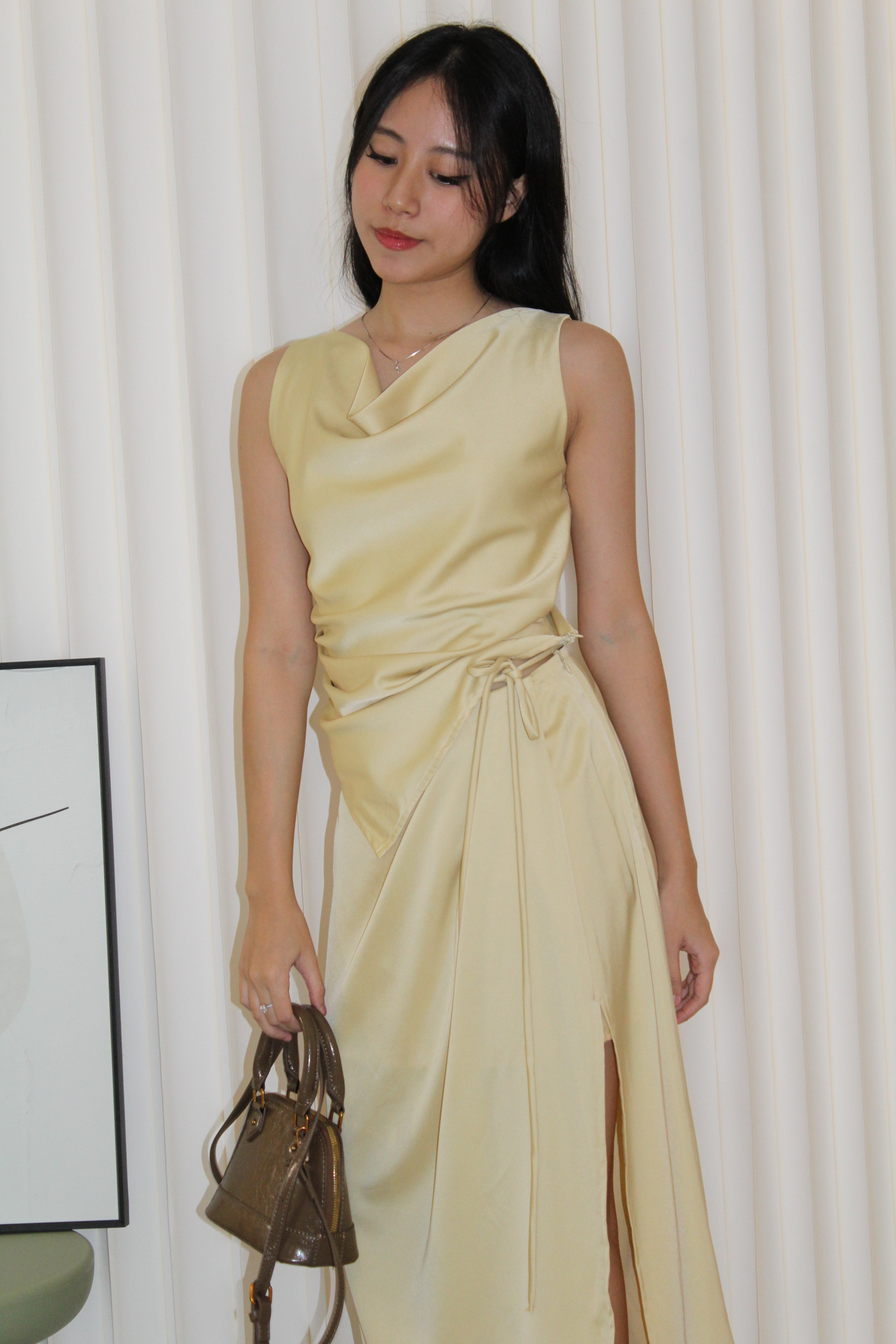 Wanetta Satin Skirt (Yellow)