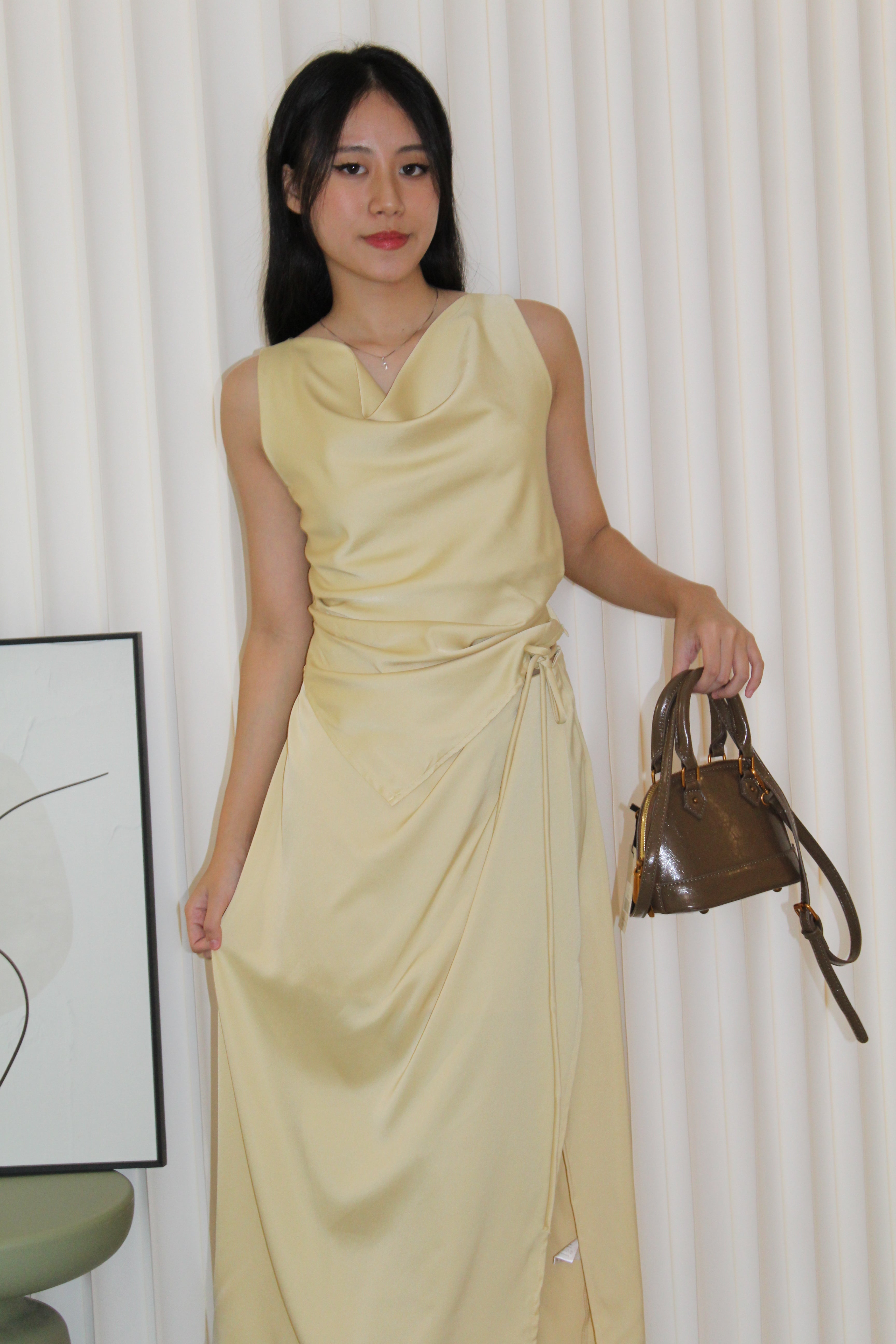 Wanetta Satin Skirt (Yellow)