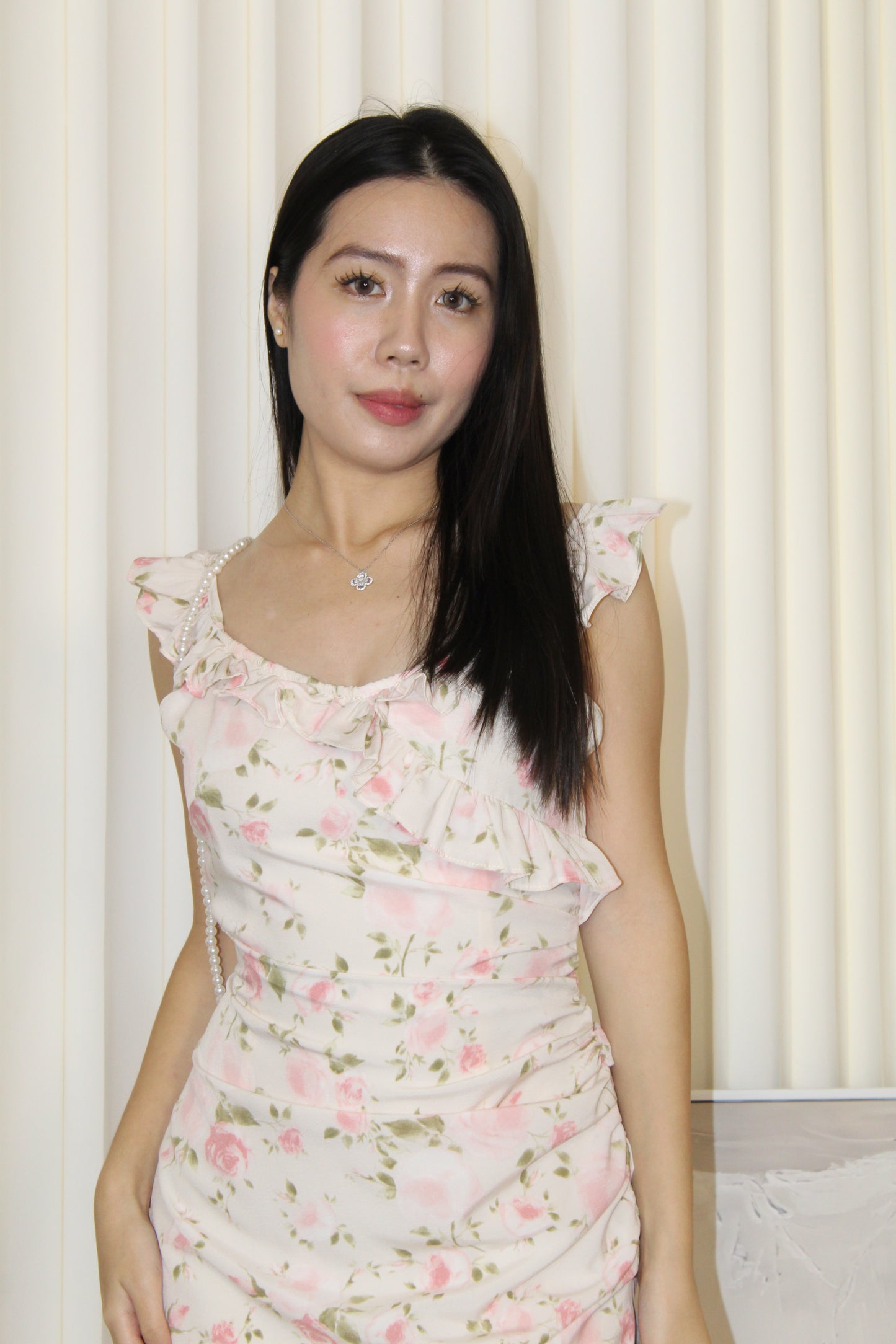 Alice Floral Midi Dress (Cream)