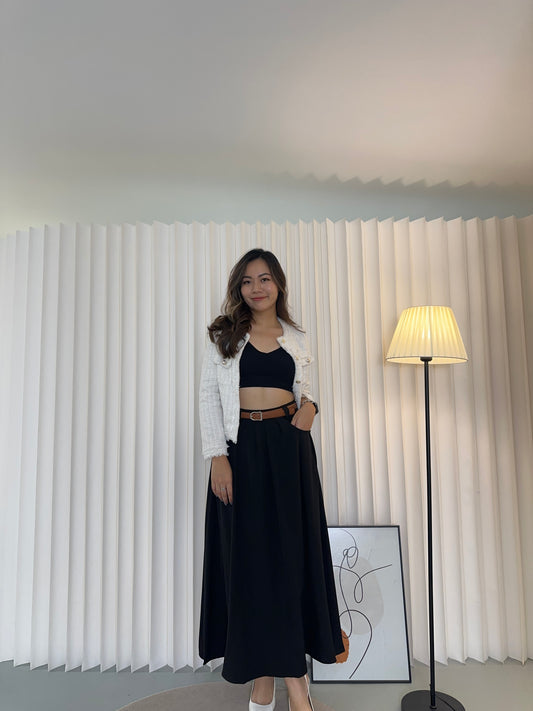 Briley Maxi Suit Skirt (Black)