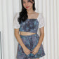 Luca Floral Two Piece Shorts Set (Dark Blue)