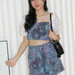 Luca Floral Two Piece Shorts Set (Dark Blue)