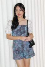Luca Floral Two Piece Shorts Set (Dark Blue)