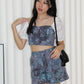 Luca Floral Two Piece Shorts Set (Dark Blue)