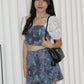 Luca Floral Two Piece Shorts Set (Dark Blue)