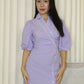 Elsa Checked Collared Mini Dress (Lilac)