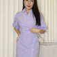 Elsa Checked Collared Mini Dress (Lilac)