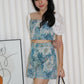 Luca Floral Two Piece Shorts Set (Dark Blue)