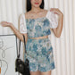 Luca Floral Two Piece Shorts Set (Dark Blue)
