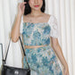 Luca Floral Two Piece Shorts Set (Dark Blue)