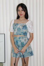 Luca Floral Two Piece Shorts Set (Dark Blue)