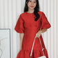 Julia Puffy Mini Dress (Red)