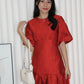 Julia Puffy Mini Dress (Red)