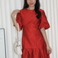 Julia Puffy Mini Dress (Red)
