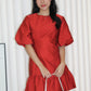 Julia Puffy Mini Dress (Red)