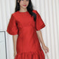 Julia Puffy Mini Dress (Red)