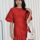 Julia Puffy Mini Dress (Red)